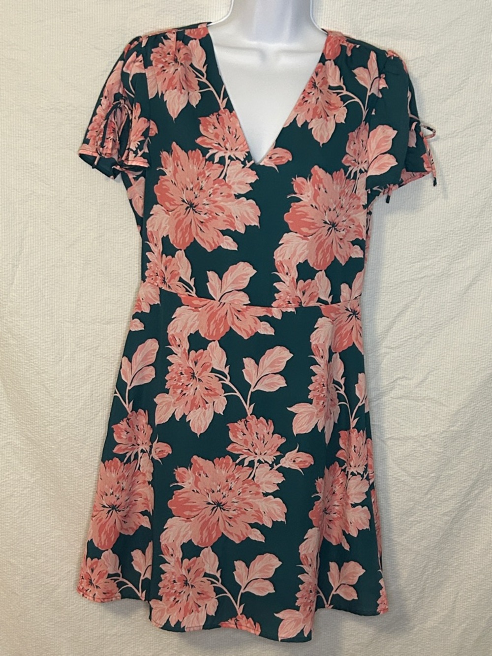 J Crew Mercantile Green/Pink Floral Mini Dress, Size 6